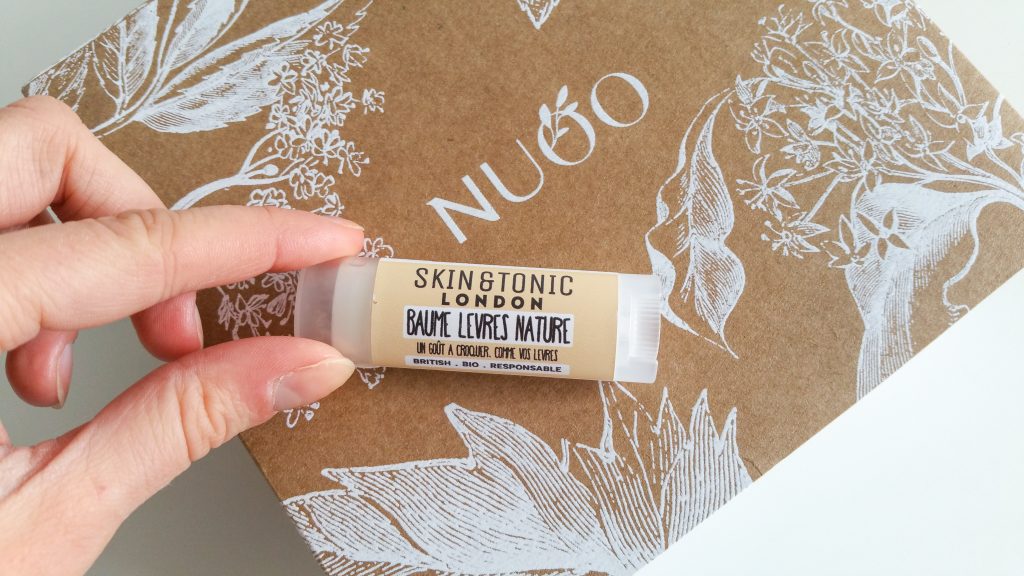La box de janvier NuooBox Skin & tonic london baume à lèvres nature